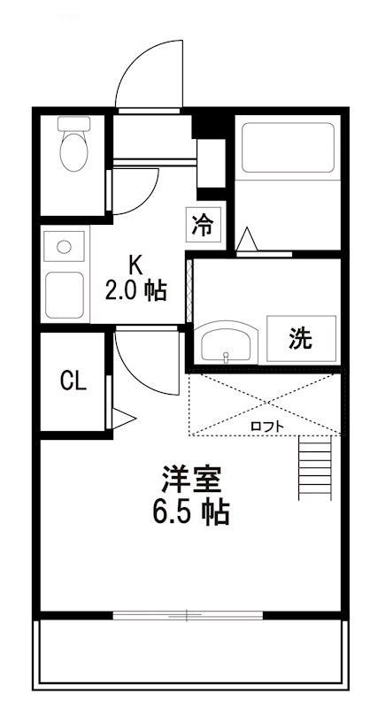 セジュールAN(1K/2階)の間取り写真