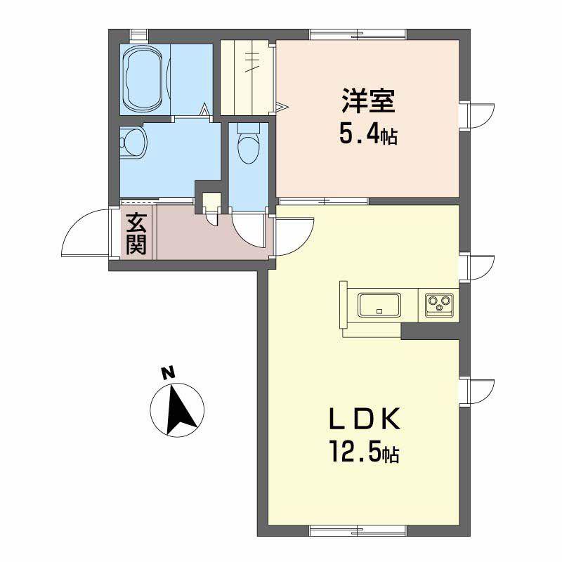 シャーメゾンラフィーネ 一番館(1LDK/1階)の間取り写真