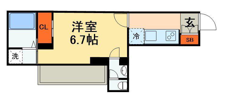 パルテノンF(1K/2階)の間取り写真