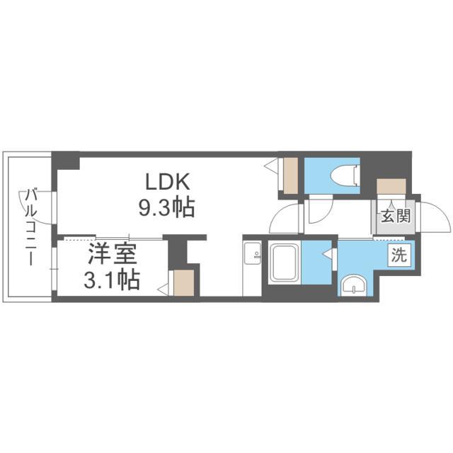 FMTレジデンス博多(1LDK/5階)の間取り写真