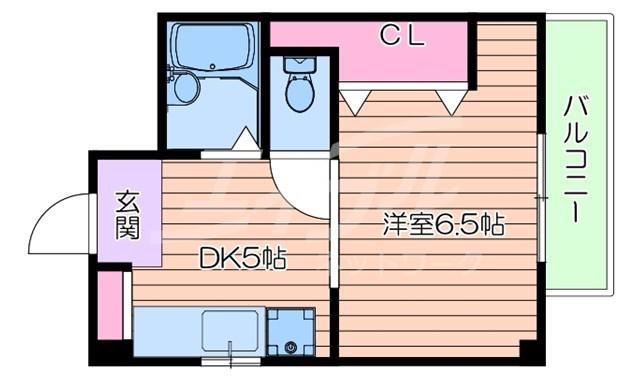 サカエマンション(1DK/4階)の間取り写真