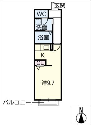 アリエッタ伝馬(ワンルーム/1階)の間取り写真
