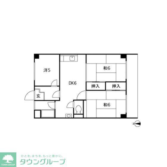 第二メゾン大泉(3DK/2階)の間取り写真