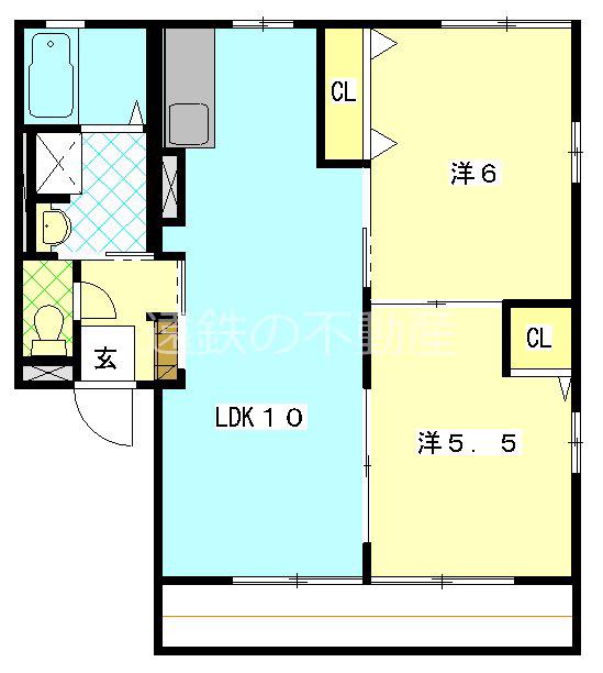プロシードI(2LDK/2階)の間取り写真