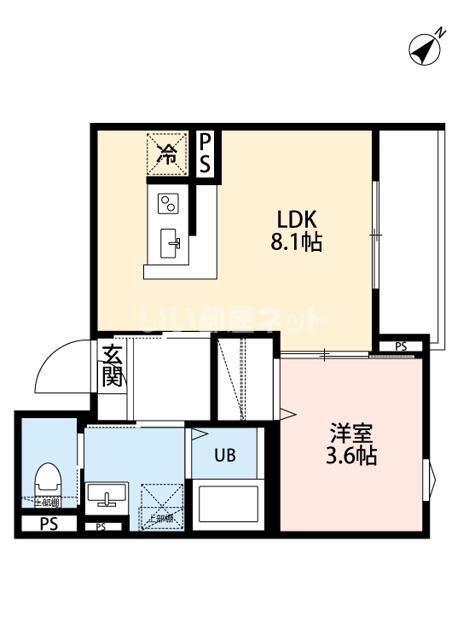 ROBOT HOME 西八王子II(1LDK/3階)の間取り写真