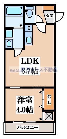 F MIRAI LUFT(1LDK/1階)の間取り写真