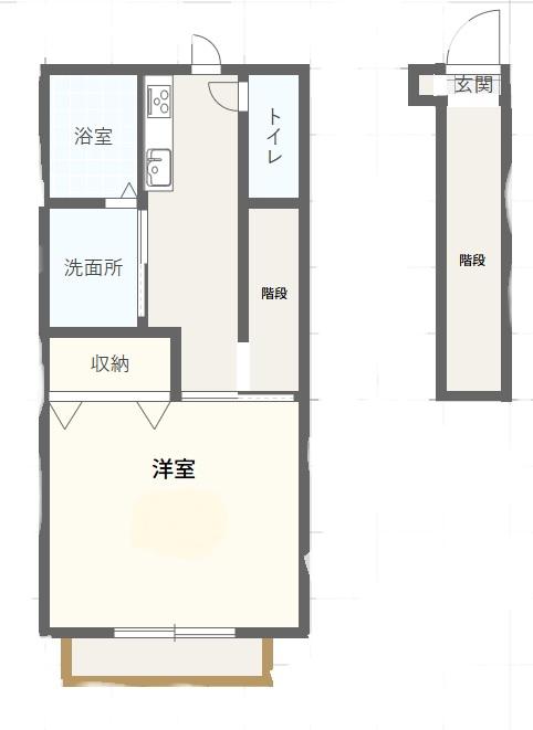 BELLACALMA(1K/2階)の間取り写真