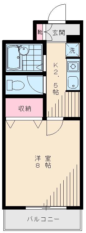 ヴェルメゾンヨシイケ(1K/1階)の間取り写真