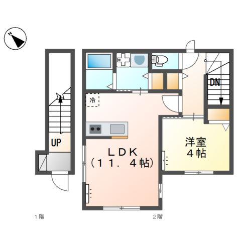 グラスコート明大前(1LDK/2階)の間取り写真