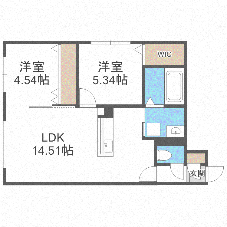 インダスカル(2LDK/1階)の間取り写真