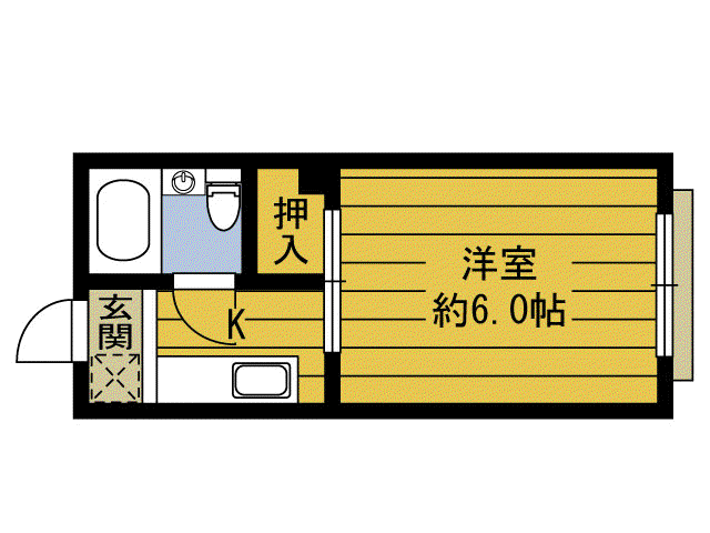 コーポスズキNO.6(1K/3階)の間取り写真