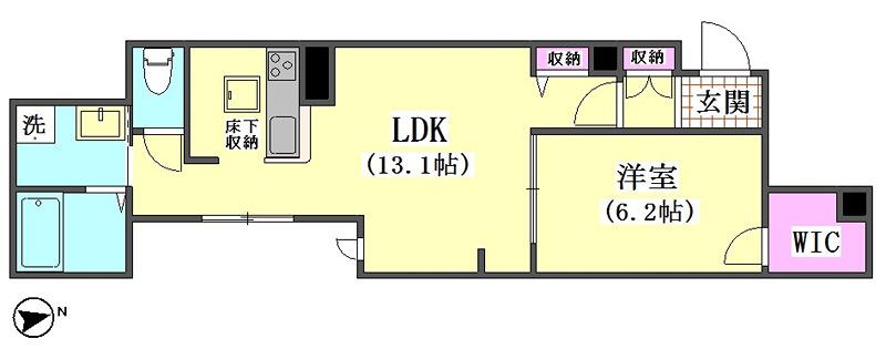 エクラージュ タケウチ(1LDK/1階)の間取り写真