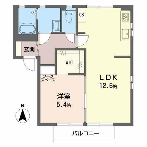 パラレルハウス(1LDK/1階)の間取り写真