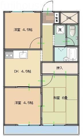 レジデンス久喜(3DK/2階)の間取り写真