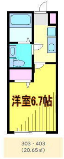 フィユフラッツ 川口本町(1K/2階)の間取り写真