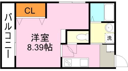 サンライズ東谷山(1K/3階)の間取り写真