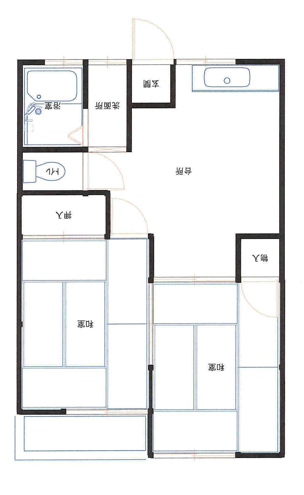 タカシンコーポ5(2DK/2階)の間取り写真