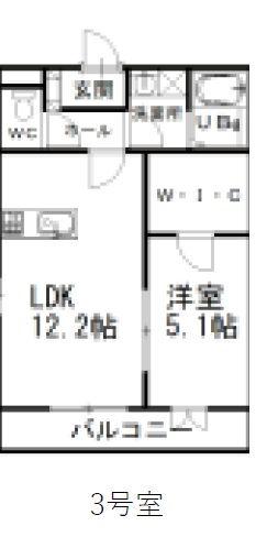 ユメリア和多田(1LDK/1階)の間取り写真