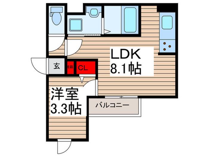 セレスティア古千谷本町(1LDK/2階)の間取り写真