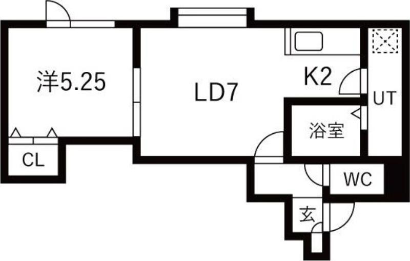ルミナス A棟(1LDK/2階)の間取り写真