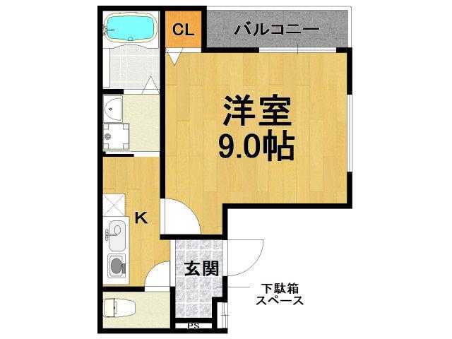 フジパレス西立花3番館(1K/3階)の間取り写真