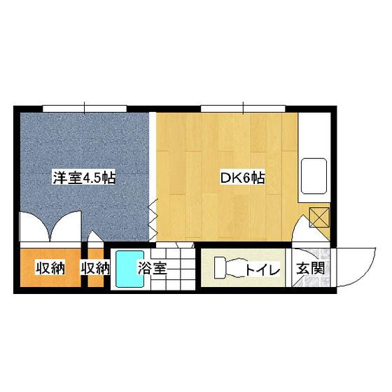 コーポラスつばさ(1DK/2階)の間取り写真