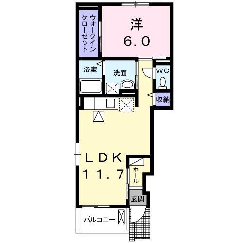 アンジュ(1LDK/1階)の間取り写真