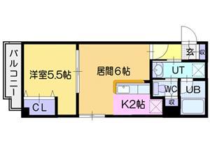 サンシティーⅡ(1LDK/3階)の間取り写真