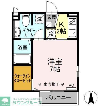 サーフ湘南(1K/2階)の間取り写真