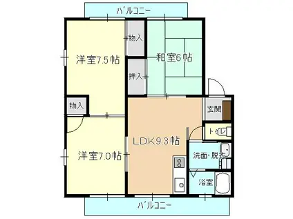 オリーブハウス池田(3LDK/2階)の間取り写真