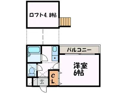 アグレアーブル塚口(1K/2階)の間取り写真