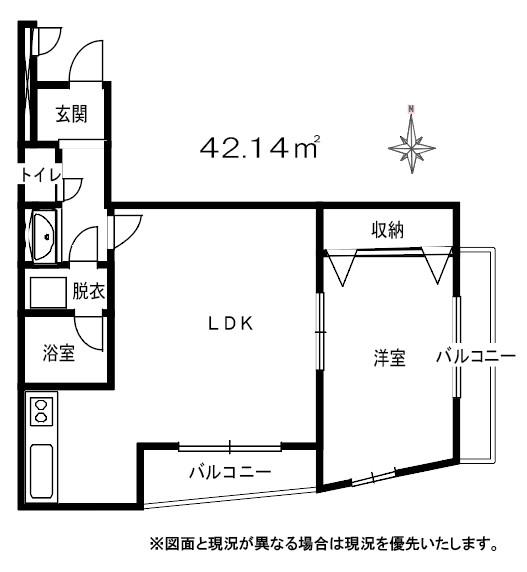 細井ホームズII(1LDK/2階)の間取り写真