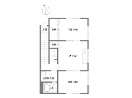 ハイツ青木(2DK/2階)の間取り写真