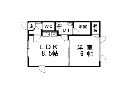 エステートINアース(1LDK/2階)の間取り写真