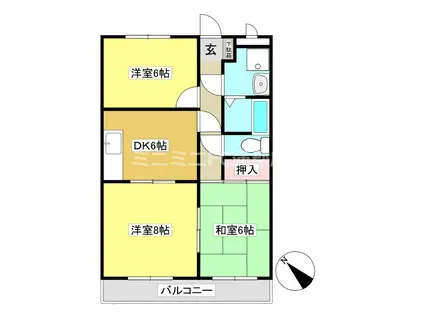 ユトリロ神ノ郷(3DK/1階)の間取り写真