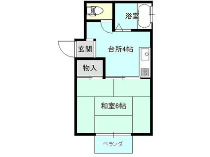 リバーサイドスペース愛(1K/2階)の間取り写真