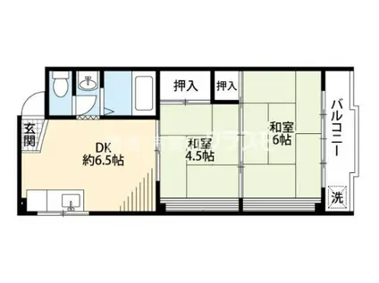 グランツ小林(2DK/2階)の間取り写真