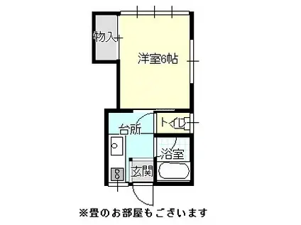 ヨーロピアンハウス(1K/1階)の間取り写真