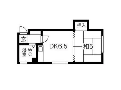 南郷ハイツ(1DK/3階)の間取り写真