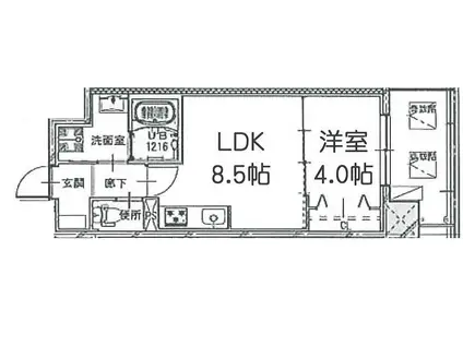 レスポワール正喜(1LDK/5階)の間取り写真