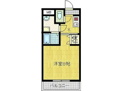グリーンパレス66(1K/2階)の間取り写真