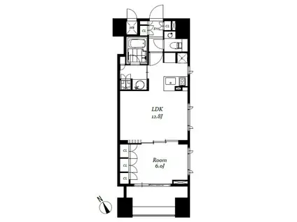 チェスターコート御茶ノ水(1LDK/12階)の間取り写真