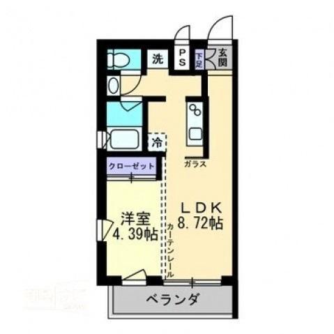 コリドールナカノ(1LDK/4階)の間取り写真