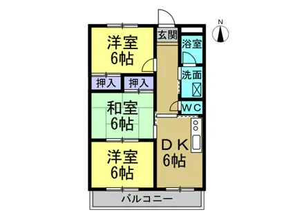 アーバン208(3DK/2階)の間取り写真