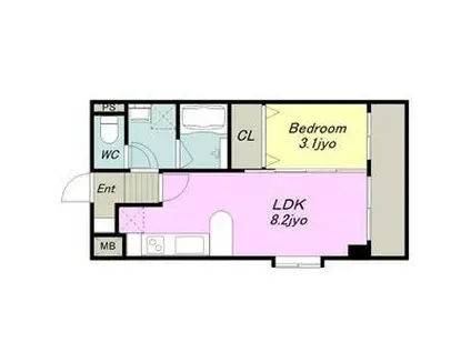 CASA DEL SOL(1LDK/1階)の間取り写真