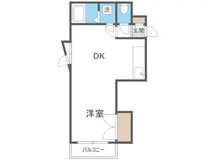 プラザ・スズ札幌II(1DK/2階)の間取り写真