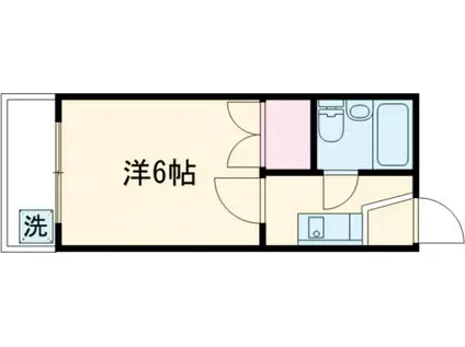 アルファ嬉野(1K/2階)の間取り写真