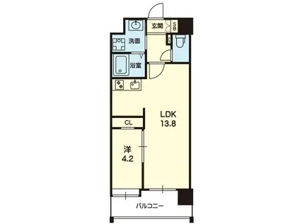 MON REVE菊陽(1LDK/5階)の間取り写真