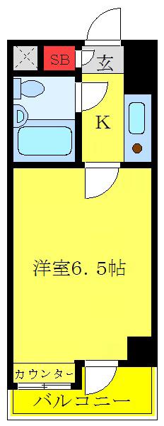 常盤台ダイカンプラザシティ(1K/2階)の間取り写真