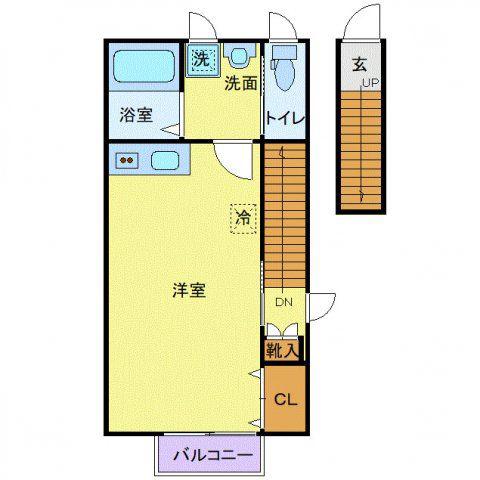 シャイン柏木(ワンルーム/2階)の間取り写真